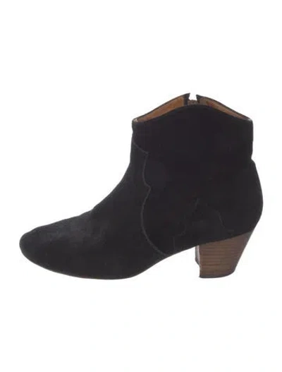 Pre-owned Isabel Marant Étoile Suede Western Boots In Black