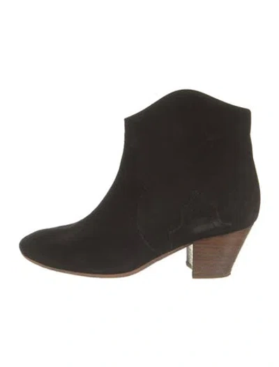 Pre-owned Isabel Marant Étoile Suede Western Boots In Black