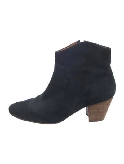 Pre-owned Isabel Marant Étoile Suede Western Boots In Blue