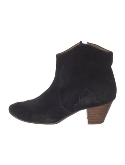 Pre-owned Isabel Marant Étoile Suede Western Boots In Blue