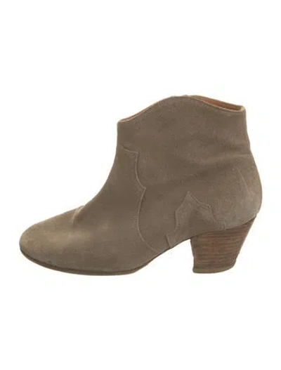 Pre-owned Isabel Marant Étoile Suede Western Boots In Brown