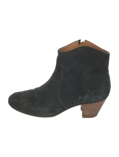 Pre-owned Isabel Marant Étoile Suede Western Boots In Gray