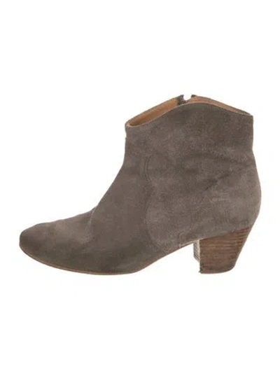 Pre-owned Isabel Marant Étoile Suede Western Boots In Neutral
