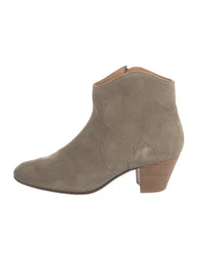 Pre-owned Isabel Marant Étoile Suede Western Boots In Neutral