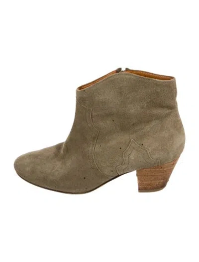 Pre-owned Isabel Marant Étoile Suede Western Boots In Neutral