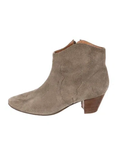 Pre-owned Isabel Marant Étoile Suede Western Boots In Neutral