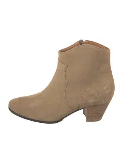 Pre-owned Isabel Marant Étoile Suede Western Boots In Neutrals