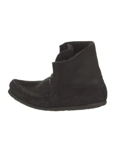 Pre-owned Isabel Marant Étoile Suede Whipstitch Trim Boots In Black