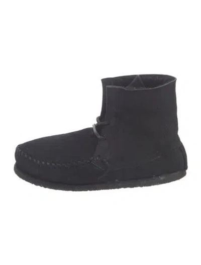 Pre-owned Isabel Marant Étoile Suede Whipstitch Trim Boots In Blue