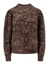 Isabel Marant Étoile Wool Blend Sweater With Braided Fabric In Marrón