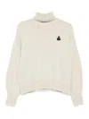 Isabel Marant Étoile Gray Cotton-wool Blend Sweater With High Neckline In Neutral