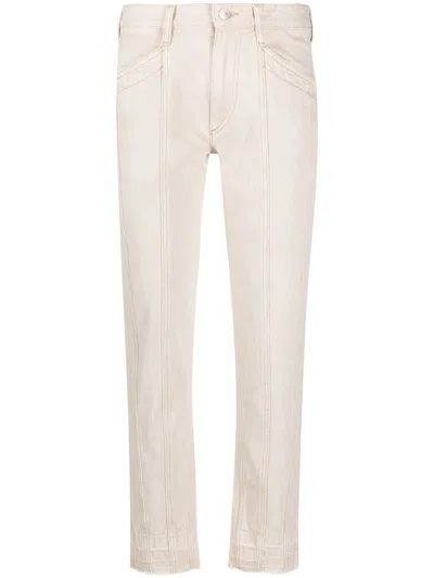 Isabel Marant Étoile Isabel Marant Etoile Women's Ecru Sulanoa Regular-fit Mid-rise Cotton-denim Jeans In White