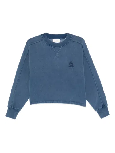 Isabel Marant Étoile Sunny Crew-neck Logo Sweatshirt In Blue