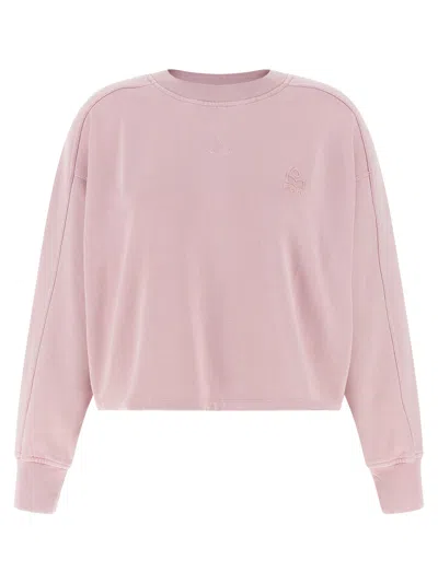 Isabel Marant Étoile Sunny Logo Crew Neck Sweatshirt Top In Pink