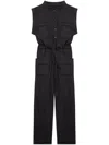 Isabel Marant Étoile Suzie Belted Voile Jumpsuit In Black