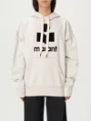 Isabel Marant Étoile Oversized Ecru Hoodie With Front Logo And Drawstring Hood In White