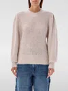 Isabel Marant Étoile Oversized Wool-blend Crewneck Pullover In Beige