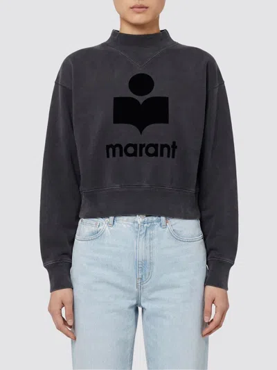 Isabel Marant Étoile Textured Logo Graphic Cropped Sweater In Black
