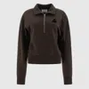 Isabel Marant Étoile Cropped Sweatshirt With Half-zip Front In Black