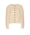 Isabel Marant Étoile Isabel Marant Etoile Lace-knit Cardigan With Button Details In Neutral