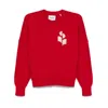 Isabel Marant Étoile Womens Poppy Red Round-knit Knitted Cotton And Wool-blend Jumper In Multicolor