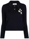 Isabel Marant Étoile Karin Logo-intarsia Cardigan In Navy