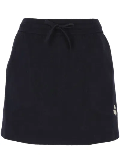 Isabel Marant Étoile Isabel Marant Etoile Women Midnight Blue Stretch Cotton Blend Amaline Mini Skirt In Navy
