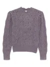 Isabel Marant Étoile Blue-violet Openwork Alpaca-blend Sweater In Purple