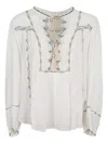 Isabel Marant Étoile Organic Cotton Embroidered Blouse In White