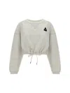 Isabel Marant Étoile Margo Cropped Drawstring Sweatshirt In Ecru