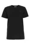 Isabel Marant Étoile Black Crewneck T-shirt With Logo Embroidery In Cotton Woman Isabel Marant Etoile In Black