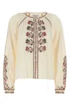 Isabel Marant Étoile Isabel Marant Etoile Cream Cotton Lynne Blouse In Brown