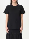 Isabel Marant Étoile Black Crewneck T-shirt With Logo Embroidery In Cotton Woman Isabel Marant Etoile In Black