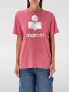 Isabel Marant Étoile Linen Koldi Round Hemline T-shirt In Pink