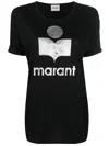 Isabel Marant Étoile 'koldi' Black Crewneck T-shirt With Contrasting Logo In Black