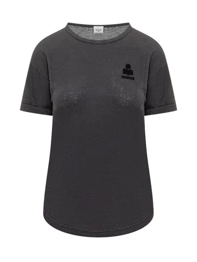 Isabel Marant Étoile T Shirt With Embroidered Logo In Black