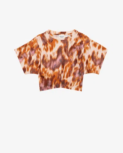 Isabel Marant Étoile Zilia T-shirt In Ecru-ochre