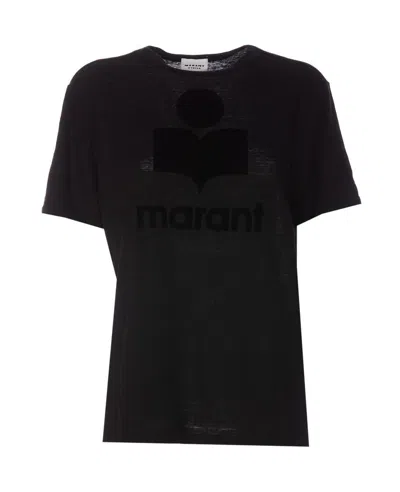 Isabel Marant Étoile Isabel Marant Etoile Koldi Linen Logo T-shirt In Black