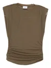 Isabel Marant Étoile Gathered-shoulder T-shirt In Green