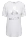Isabel Marant Étoile Zewel Metallic Logo Slub Linen Graphic Tee In White