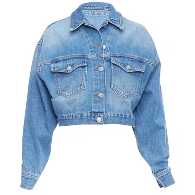 Isabel Marant Etoile Tadia Denim Boxy Cropped Jacket In Blue