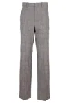 Isabel Marant Étoile Tailored Grey Pants With Central Zip Closure In Gray