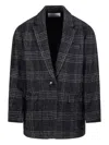 Isabel Marant Étoile Tailored Plaid Blazer With Single Button Closure In Black