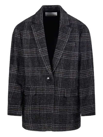 ISABEL MARANT ÉTOILE TAILORED PLAID BLAZER WITH SINGLE BUTTON CLOSURE