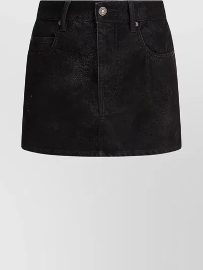 Isabel Marant Étoile Tailored Skirts With Pockets And Textured Finish In Black