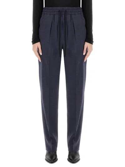 Isabel Marant Étoile Tailored Wool Blend Pants With Subtle Check Pattern