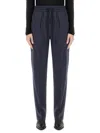 Isabel Marant Étoile Tailored Wool Blend Pants With Subtle Check Pattern In Blue