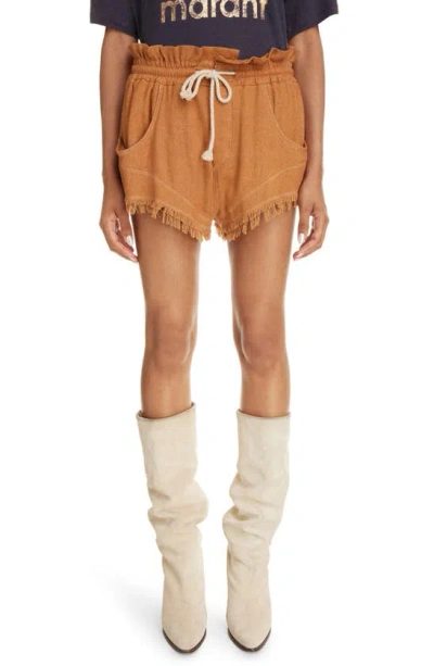 Isabel Marant Étoile Talapiz Fringe Drawstring Shorts In Camel