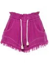 Isabel Marant Étoile Isabel Marant Etoile Tyrian Purple Silk Talapiz Shorts In 紫色