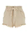 Isabel Marant Étoile Fringed Drawstring Shorts In Nude